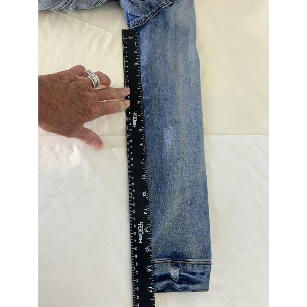 Thrashed Cottage core JouJou Denim Embroidered Ladies S or girl jacket Sz 14 L - Picture 16 of 16